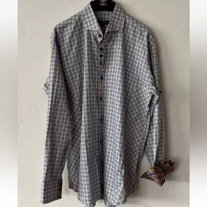 BOGOSSE PRINTED BUTTON UP SHIRT SIZE: XL